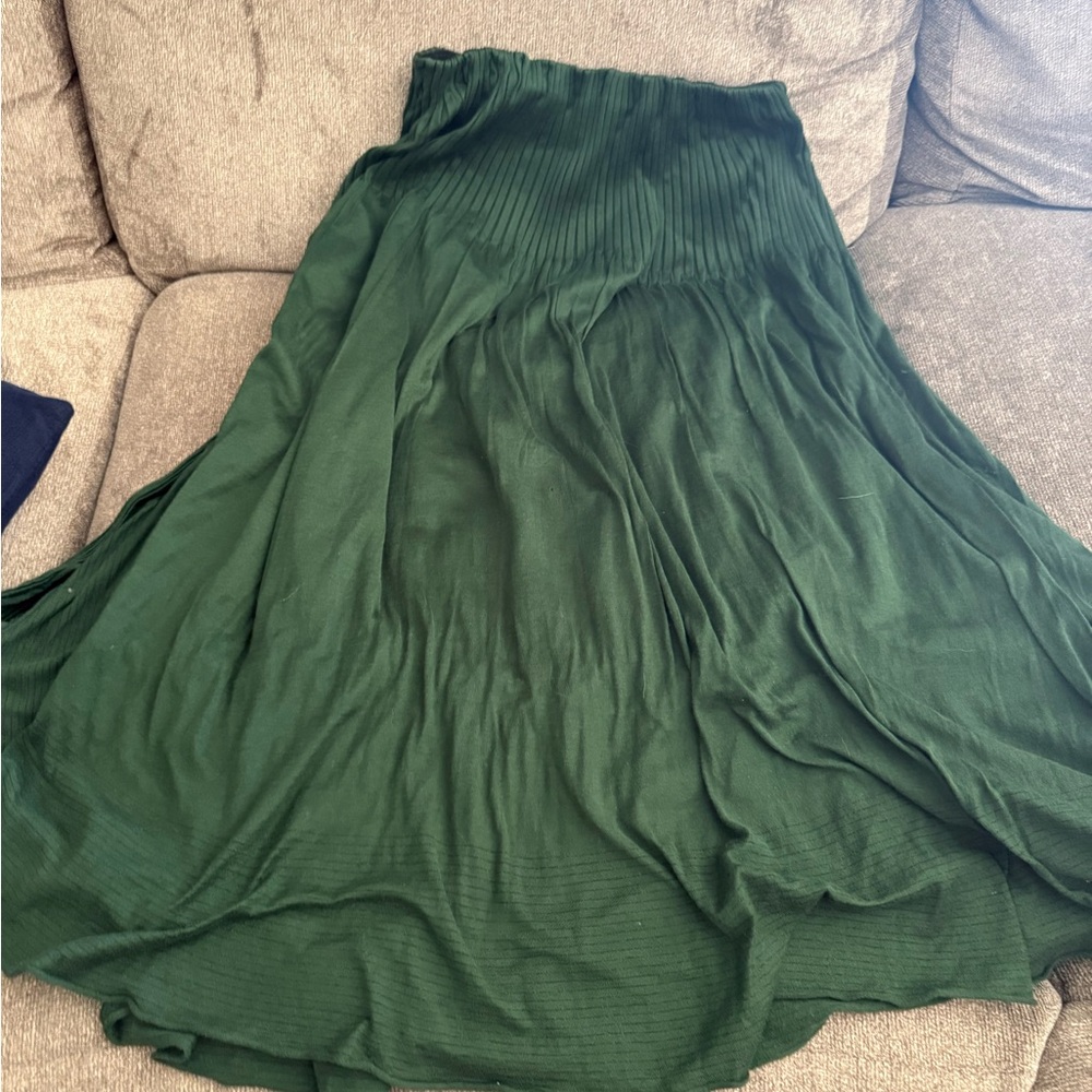 Vintage Issey Miyake Green Pleated Skirt